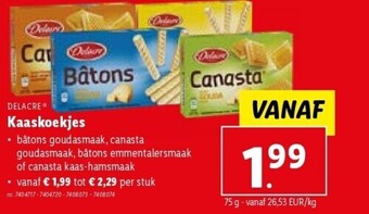 Lidl DELACRE Kaaskoekjes aanbieding