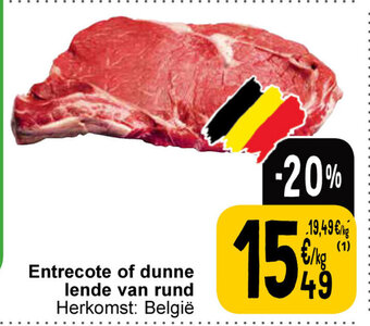 Entrecote of dunne lende van rund