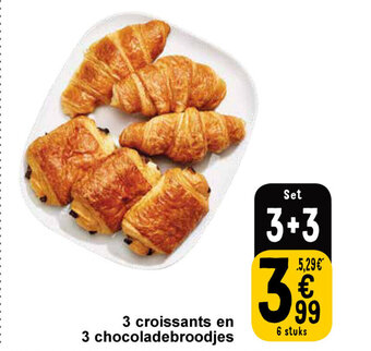 Cora 3 croissants en 3 chocoladebroodjes aanbieding