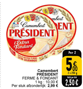 Cora Camembert PRÉSIDENT aanbieding