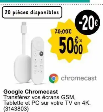 Cora Google Chromecast aanbieding