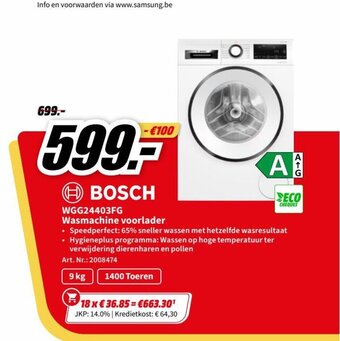 BOSCH WGG24403FG Wasmachine voorlader
