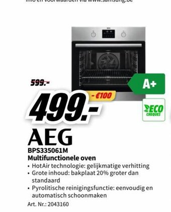 MediaMarkt AEG BPS335061M Multifunctionele oven aanbieding
