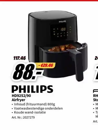 MediaMarkt PHILIPS HD9252/90 Airfryer aanbieding