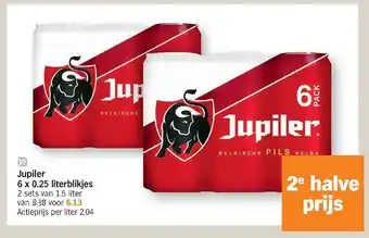 Jupiler 6 x 0.25 literblikjes