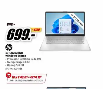 MediaMarkt HP 17-CN2027NB Windows-laptop aanbieding