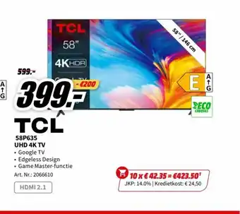 TCL 58P635 UHD 4K TV