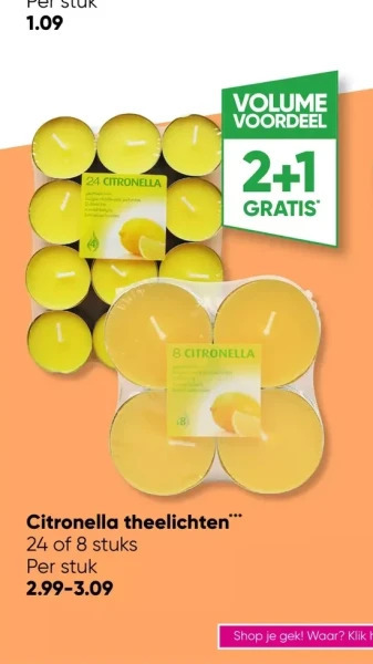 Citronella theelichten***