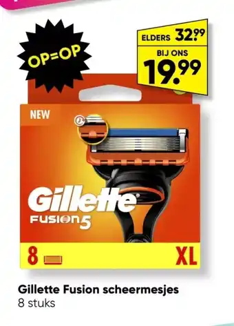 Big Bazar Gillette fusion scheermesjes 8 stuks aanbieding