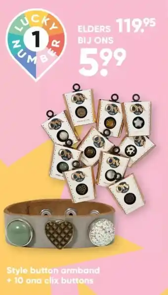 Style button armband 10 ona clix buttons