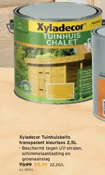 GAMMA Xyladecor tuinhuisbeits transparant kleurloos 2,5L aanbieding