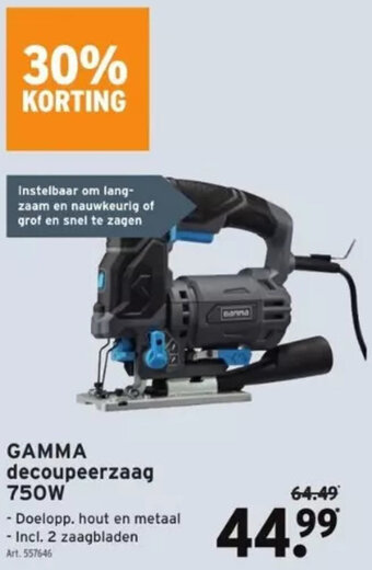 GAMMA Gamma decoupeerzaag 750W aanbieding