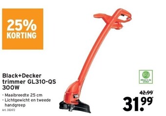 GAMMA Black+Decker trimmer GL310-QS 300 W aanbieding