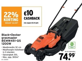 GAMMA Black+Decker grasmaaier BEMW451-QS 1200 W aanbieding