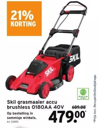 GAMMA Skil grasmaaier accu brushless 0180aa 40V aanbieding