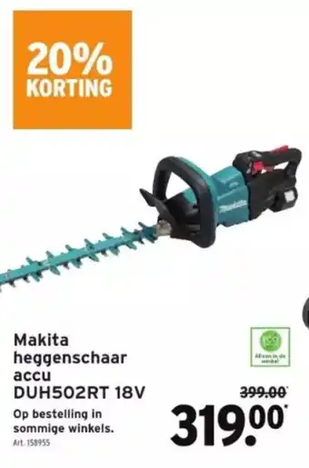 GAMMA Makita heggenschaar accu DUH502RT 18V aanbieding