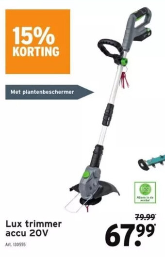 GAMMA Lux trimmer accu 20V aanbieding