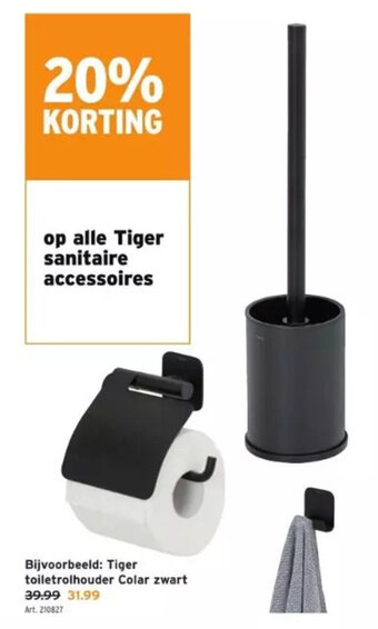 GAMMA Tiger toiletrolhouder Colar zwart aanbieding