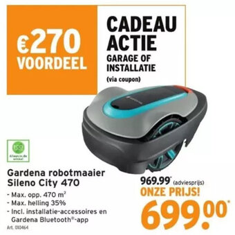 GAMMA Gardena robotmaaier sileno city 470 aanbieding
