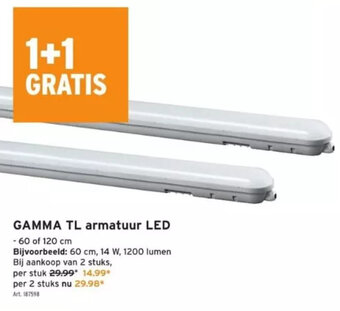 GAMMA Gamma TL armatuur LED 60 of 120 cm aanbieding