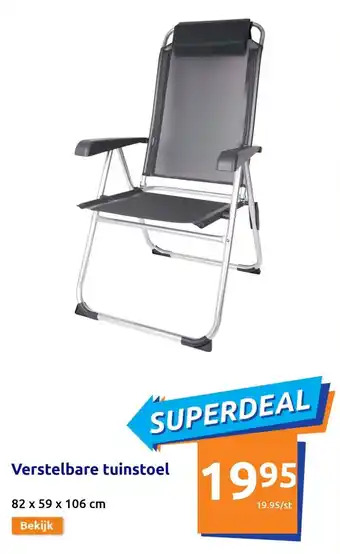 Action Verstelbare tuinstoel aanbieding