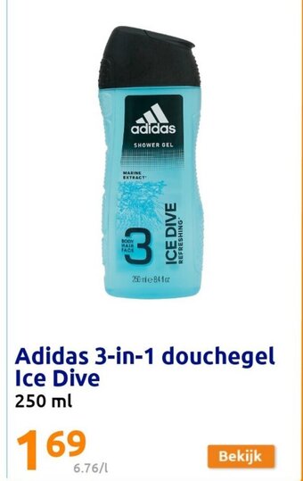 Action Adidas 3-in-1 douchegel Ice Dive 250ml aanbieding