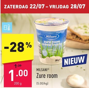 ALDI Milsani zure room 200g aanbieding