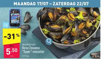 ALDI GOLDEN SEAFOOD Verse Zeeuwse "Super"-mosselen 2 kg aanbieding