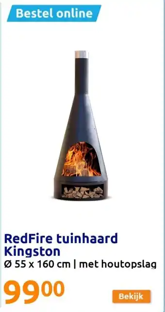 Action RedFire tuinhaard Kingston Ø55 x 160 cm | met houtopslag aanbieding