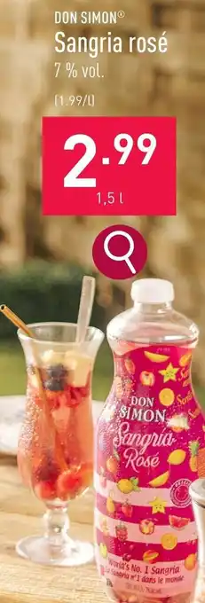 ALDI Sangria rosé 1,5 cl aanbieding