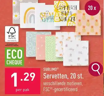 ALDI Servetten, 20 st. 20 x aanbieding