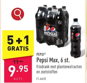 ALDI Pepsi Max, 6 st. 6 x 1 L aanbieding