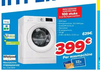 Carrefour Wasmachine FFB9469WVEE Ref. 6947804 aanbieding