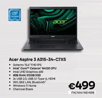 CompuDeals Acer Aspire 3 A315-34-C7X5 aanbieding