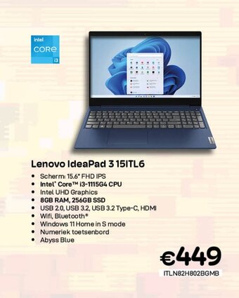 CompuDeals Lenovo IdeaPad 3 151TL6 aanbieding