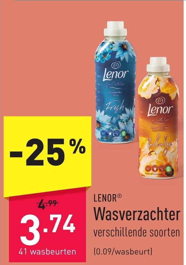 Wasverzachter verschillende soorten promotie bij ALDI