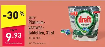 DREFTⓇ Platinum-vaatwas-tabletten, 31 wasbeurten