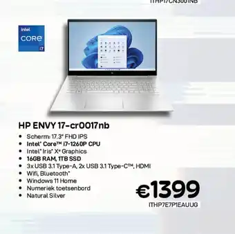 CompuDeals HP ENVY 17-cr0017nb aanbieding