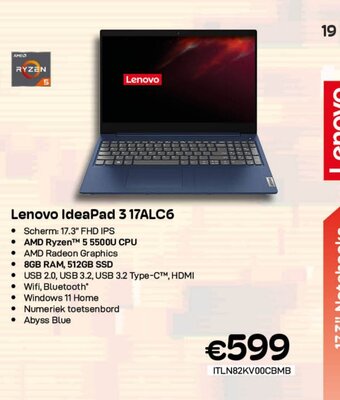 CompuDeals Lenovo IdeaPad 3 17ALC6 aanbieding