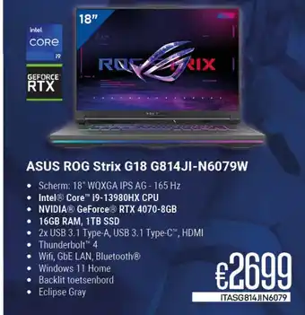 CompuDeals ASUS ROG Strix G18 G814JI-N6079W aanbieding