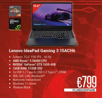 CompuDeals Lenovo IdeaPad Gaming 3 15ACH6 aanbieding