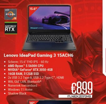CompuDeals Lenovo IdeaPad Gaming 3 15ACH6 aanbieding