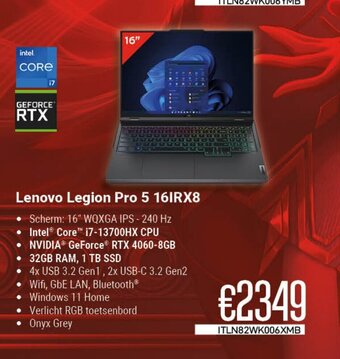 CompuDeals Lenovo Legion Pro 5 16IRX8 aanbieding