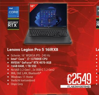 CompuDeals Lenovo Legion Pro 5 16IRX8 aanbieding