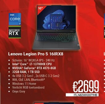 CompuDeals Lenovo Legion Pro 5 16IRX8 aanbieding