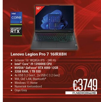 CompuDeals Lenovo Legion Pro 7 161RX8H aanbieding