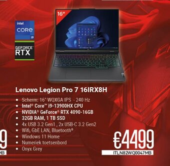CompuDeals Lenovo Legion Pro 7 16IRX8H aanbieding