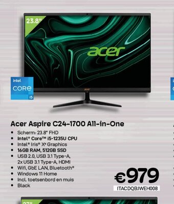 CompuDeals Acer Aspire C24-1700 All-in-One aanbieding