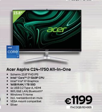 CompuDeals Acer Aspire C24-1750 All-in-One aanbieding