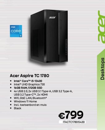 CompuDeals Acer Aspire TC 1780 aanbieding